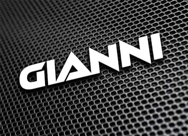 DJ Gianni logo redesign mockup showing the new bold and modern identity